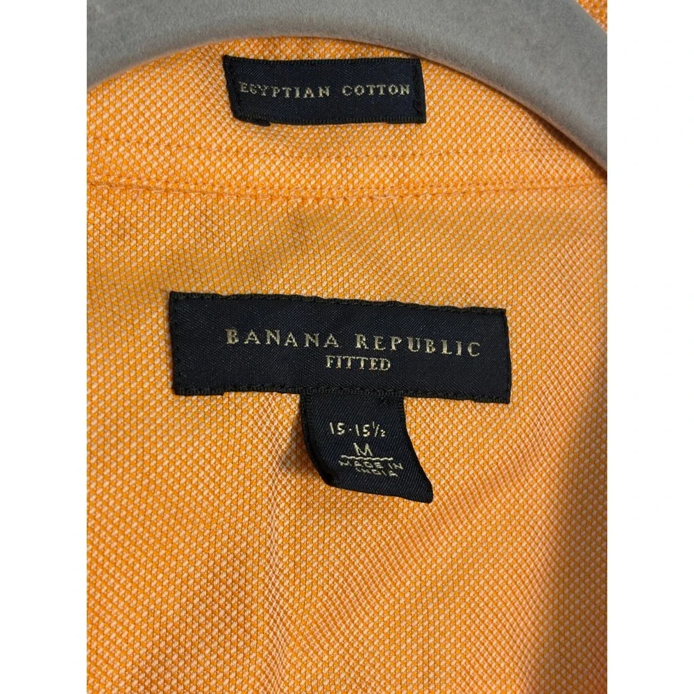Banana Republic Orange Egyptian Cotton Dress Shirt Men's M 15-15.5‎ Fitted